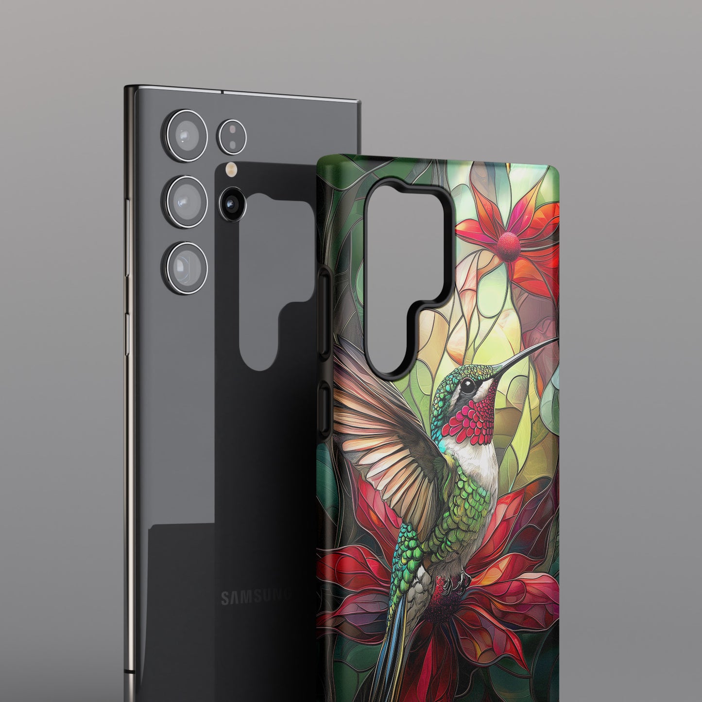 Hummingbird Stained Glass Illustration Case for Galaxy S series Phones