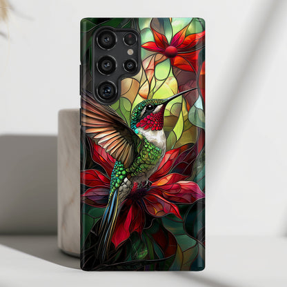 Hummingbird Stained Glass Illustration Case for Galaxy S series Phones