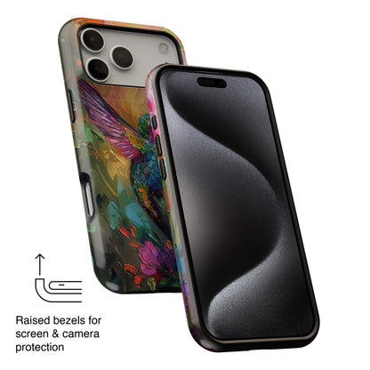 Hummingbird Oil Painting Design iPhone Case