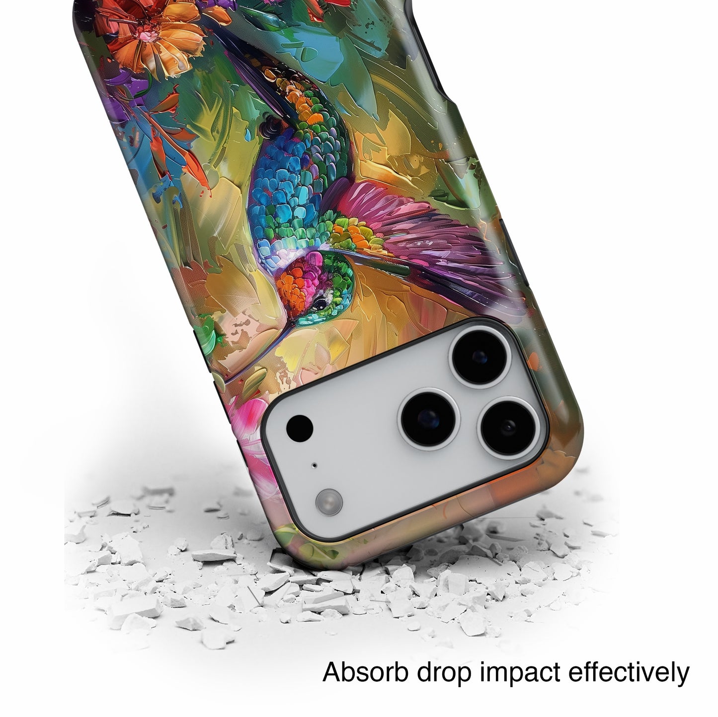 Hummingbird Oil Painting Design iPhone Case
