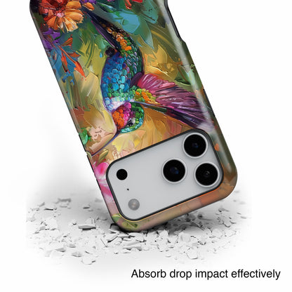 Hummingbird Oil Painting Design iPhone Case