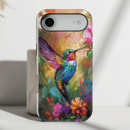 Hummingbird Oil Painting Design iPhone Case