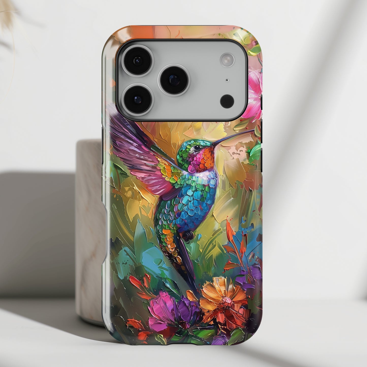 Hummingbird Oil Painting Design iPhone Case
