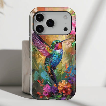 Hummingbird Oil Painting Design iPhone Case