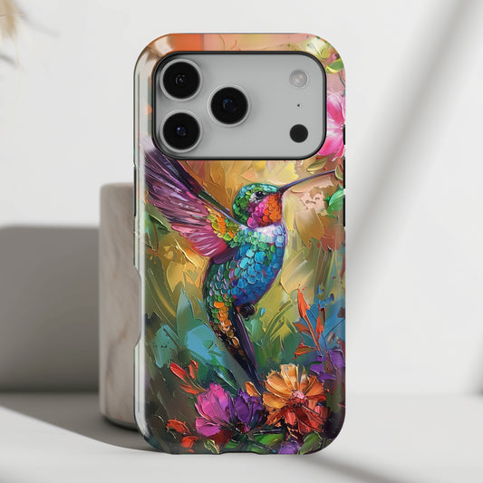 Hummingbird Oil Painting Design iPhone Case