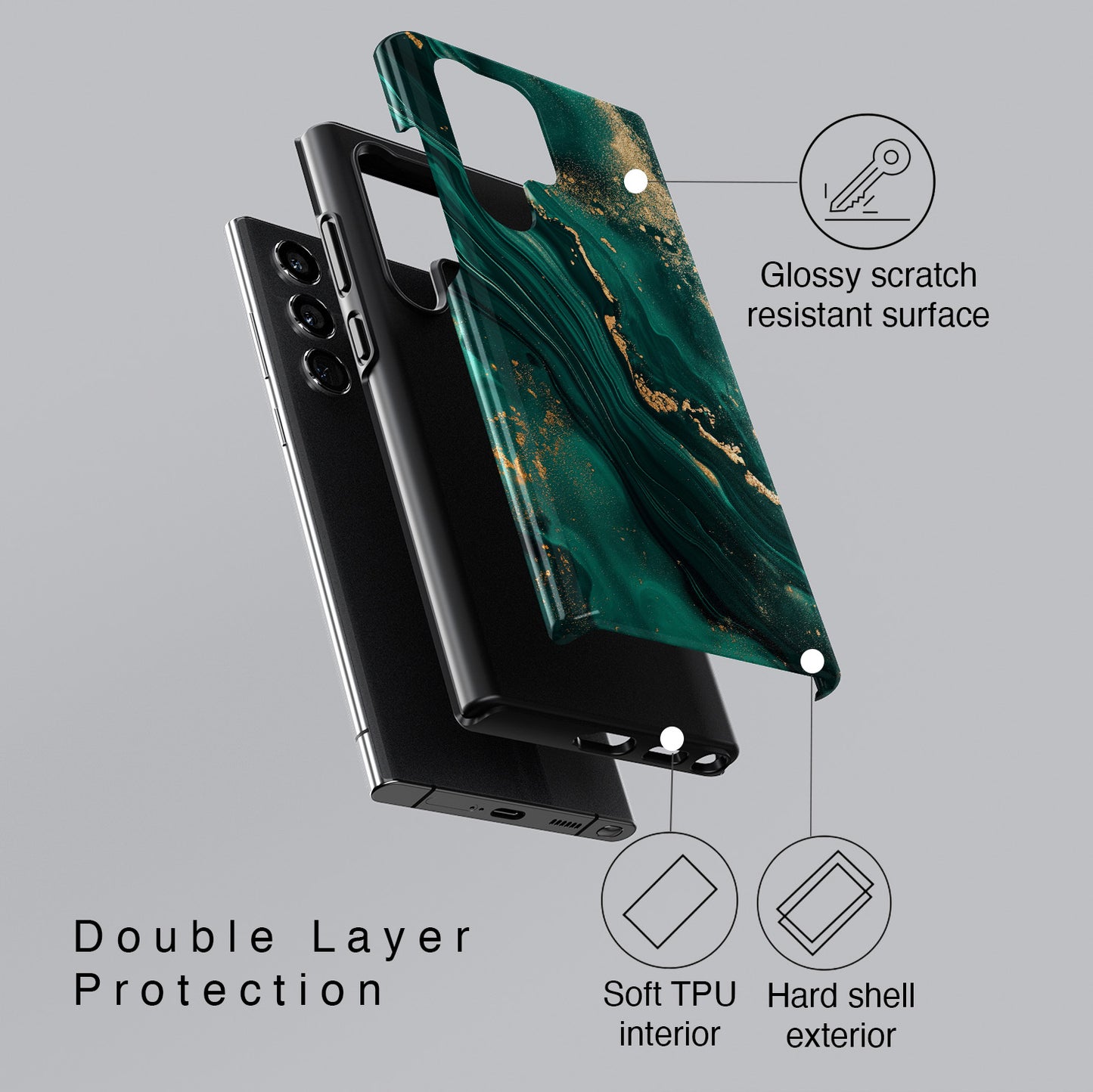 Jade Marble Design Samsung Phone Case