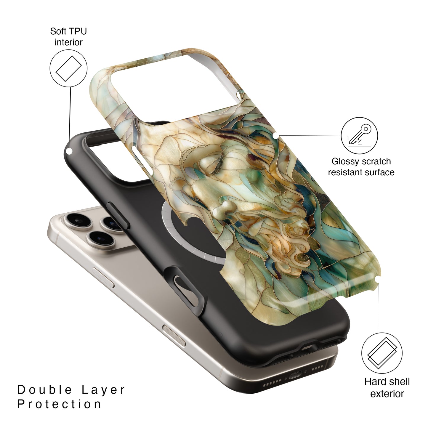 Jesus Stained Glass Design 1 iPhone Case