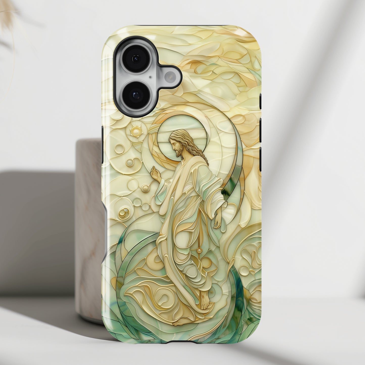 Jesus Stained Glass Design 2 iPhone Case