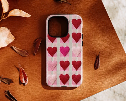 Knitted Heart Pattern Design iPhone Case