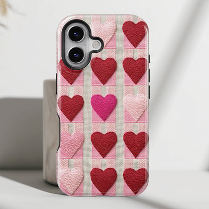 Knitted Heart Pattern Design iPhone Case