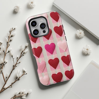 Knitted Heart Pattern Design iPhone Case