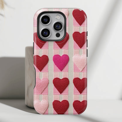 Knitted Heart Pattern Design iPhone Case