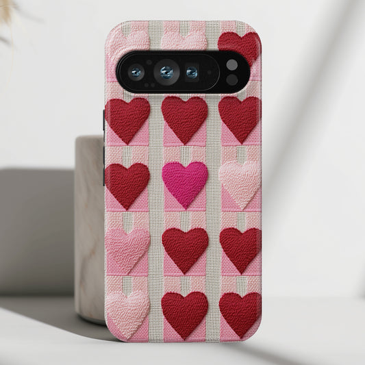 Knitted Heart Pattern Design Phone Case for Google Pixel