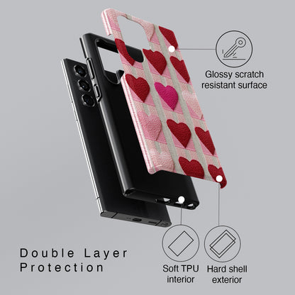 Knitted Heart Pattern Design Case for Galaxy S series Phones