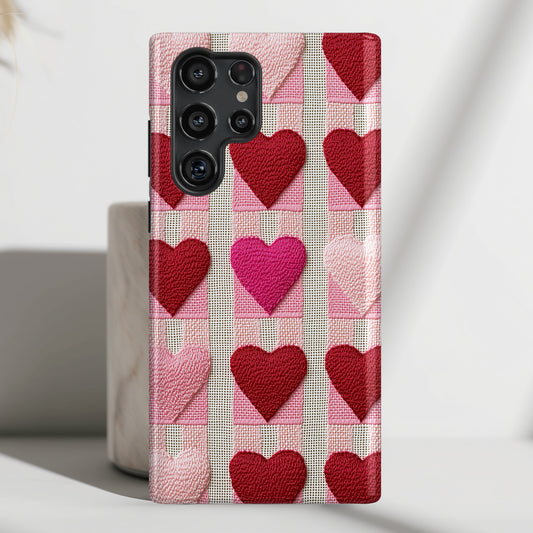 Knitted Heart Pattern Design Case for Galaxy S series Phones