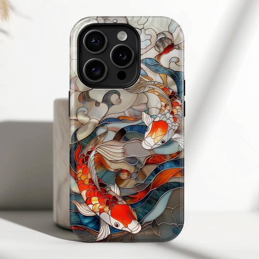 Koi Fish Stained Glass Design 1 iPhone Case