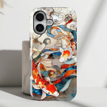 Koi Fish Stained Glass Design 1 iPhone Case