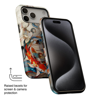 Koi Fish Stained Glass Design 1 iPhone Case