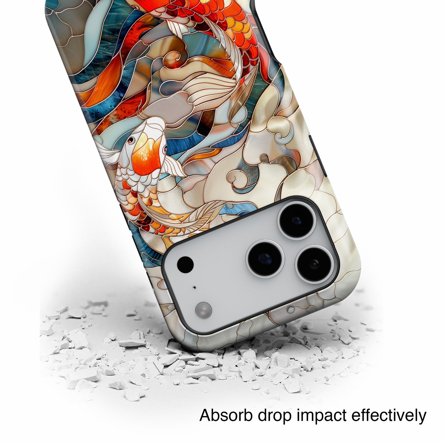 Koi Fish Stained Glass Design 1 iPhone Case