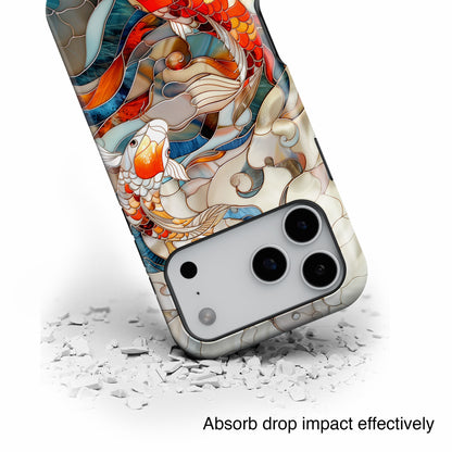 Koi Fish Stained Glass Design 1 iPhone Case