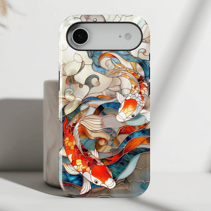 Koi Fish Stained Glass Design 1 iPhone Case