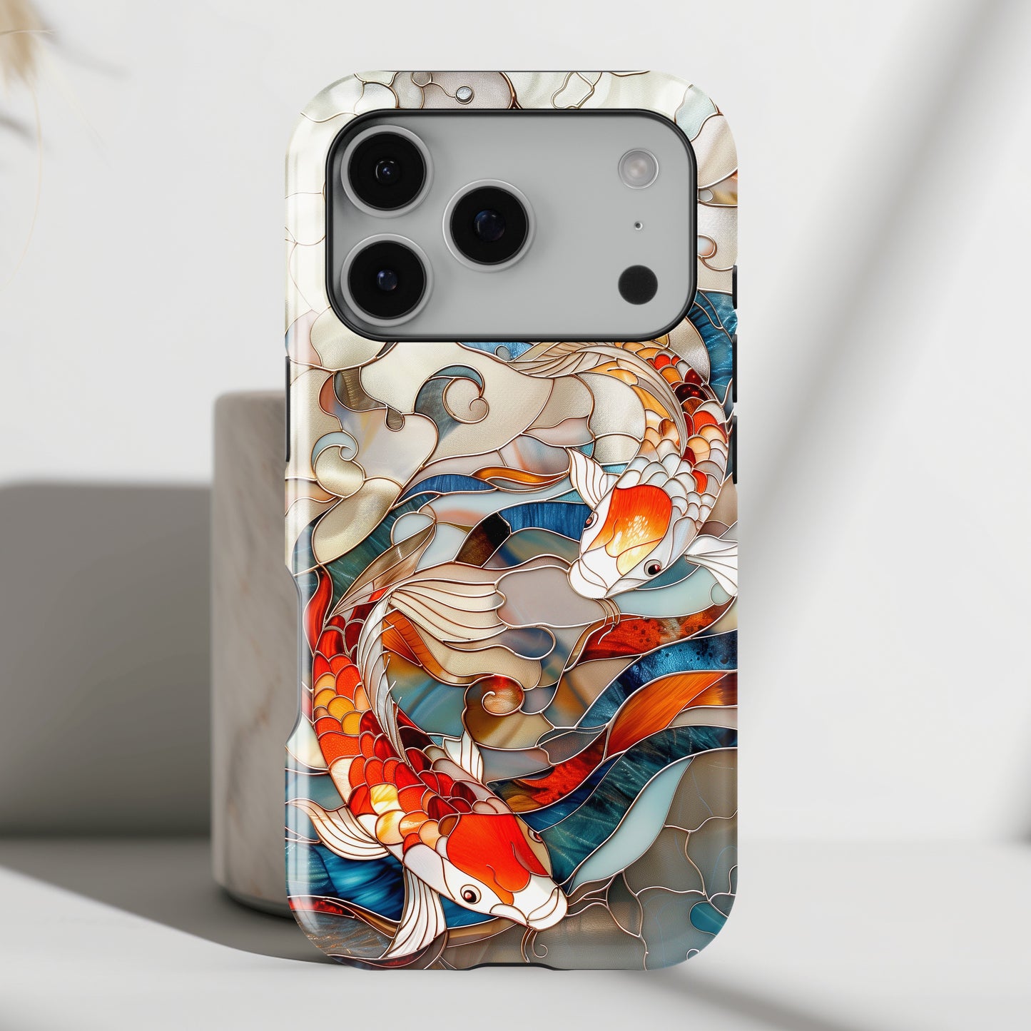 Koi Fish Stained Glass Design 1 iPhone Case