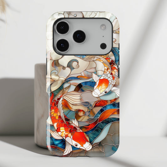 Koi Fish Stained Glass Design 1 iPhone Case