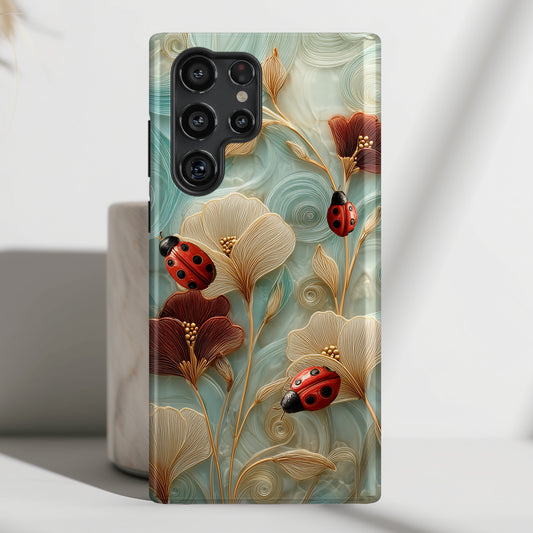 Ladybug Garden Design Phone Case for Galaxy S series Phones