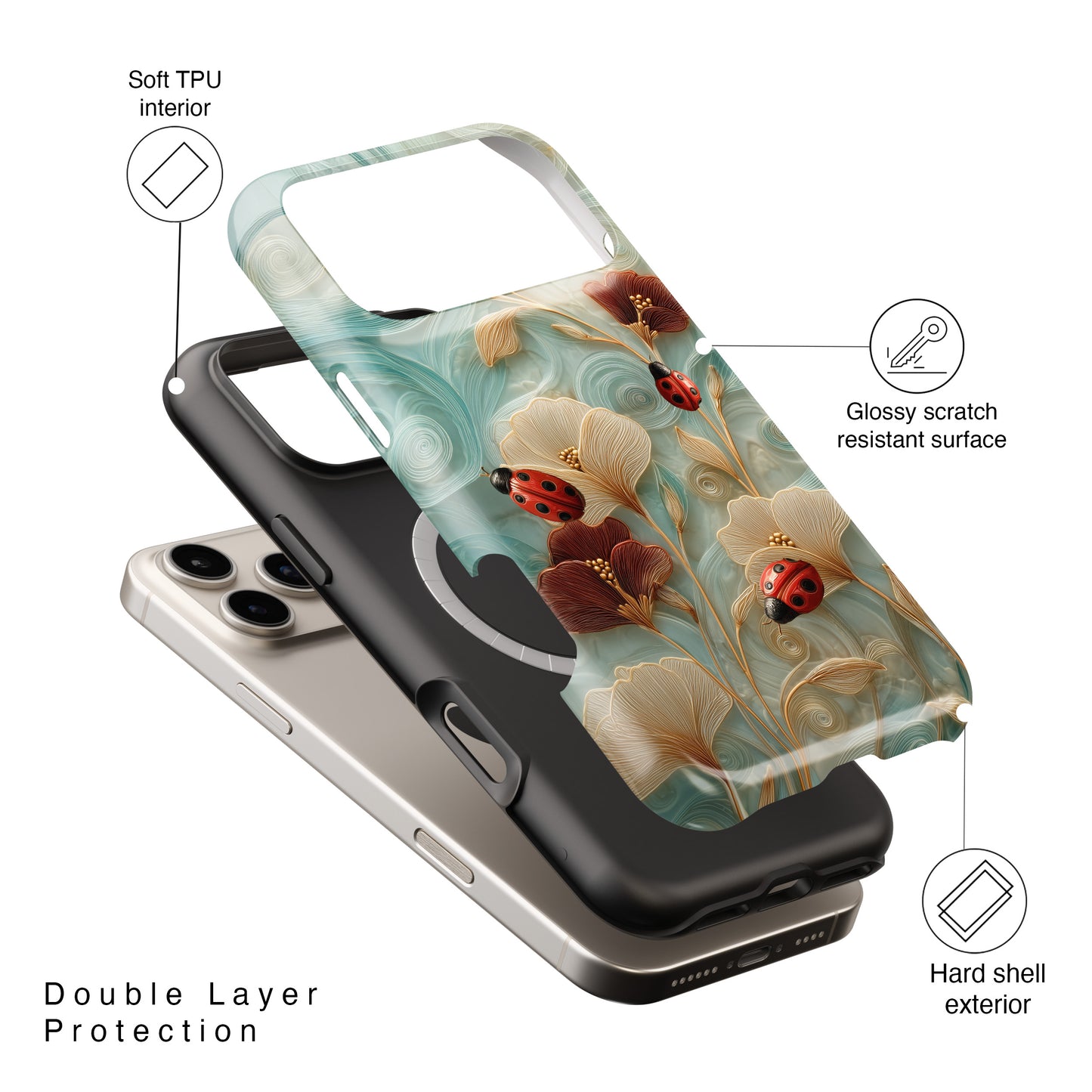 Ladybug Garden Design iPhone Case