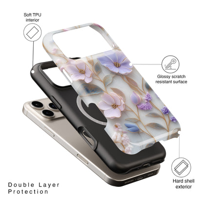 Lavender Floral Design iPhone Case
