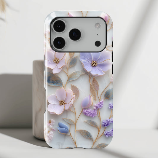 Lavender Floral Design iPhone Case