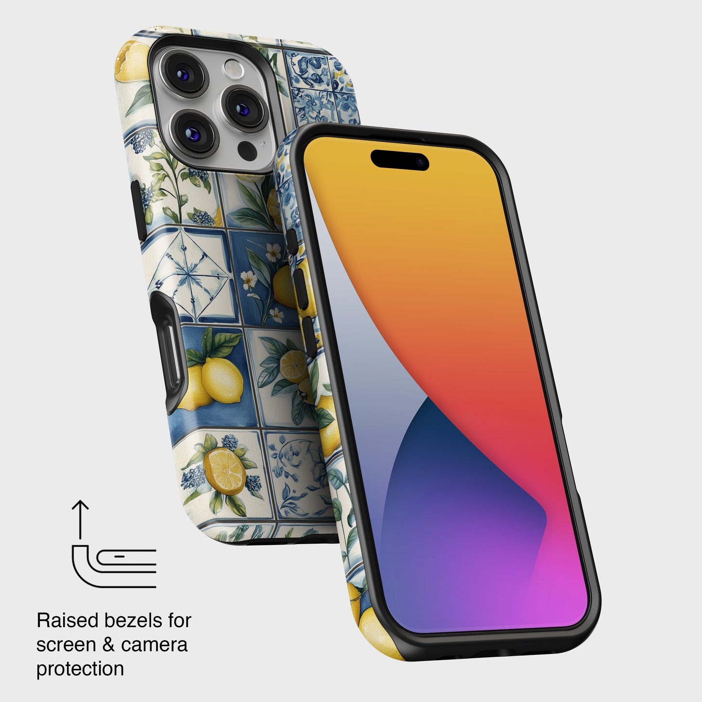 Lemon Azulejo Tiles Design iPhone Case
