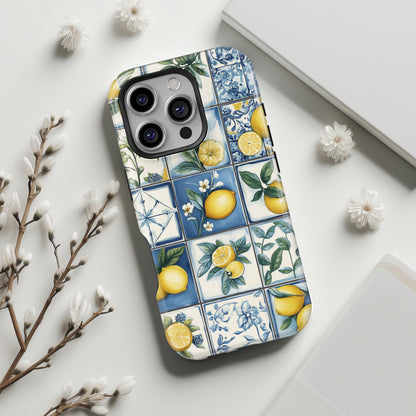Lemon Azulejo Tiles Design iPhone Case