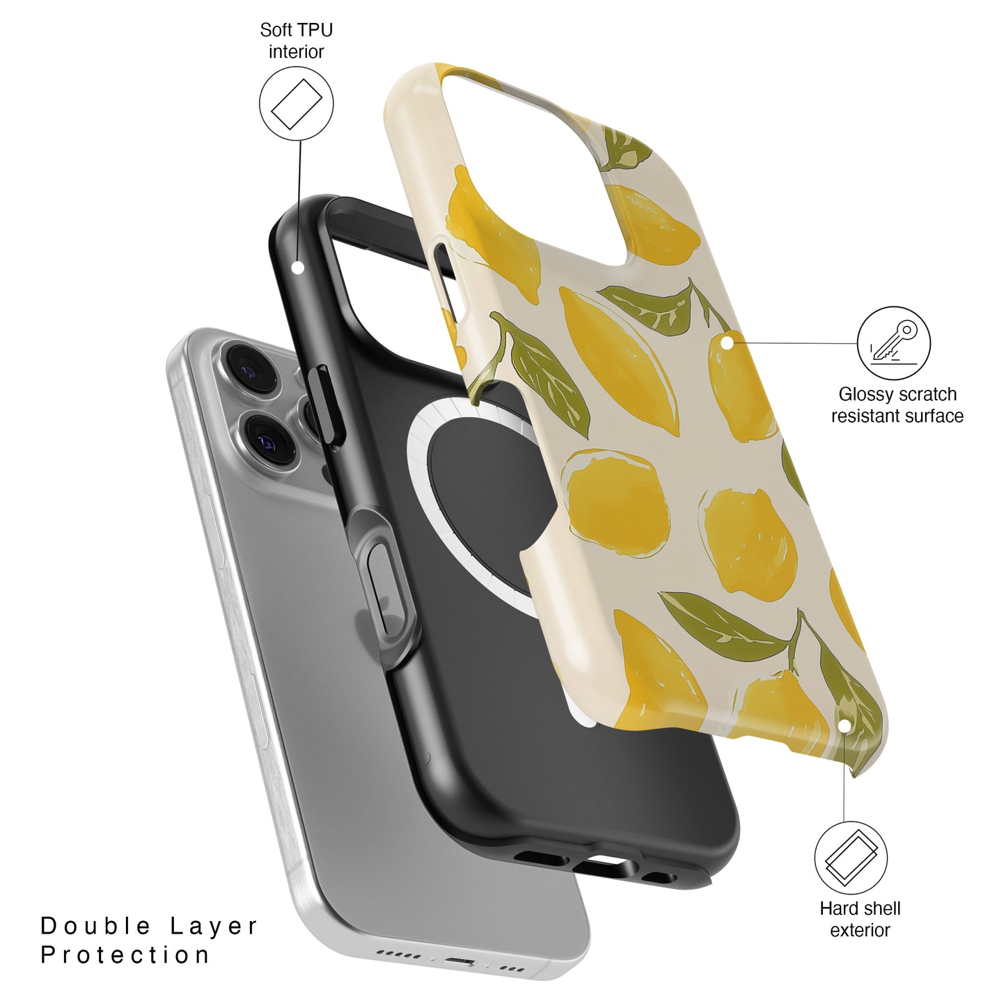 Lemon Pattern Design iPhone Case