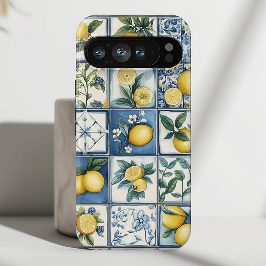 Lemon Azulejo Tiles Design Phone Case for Google Pixel