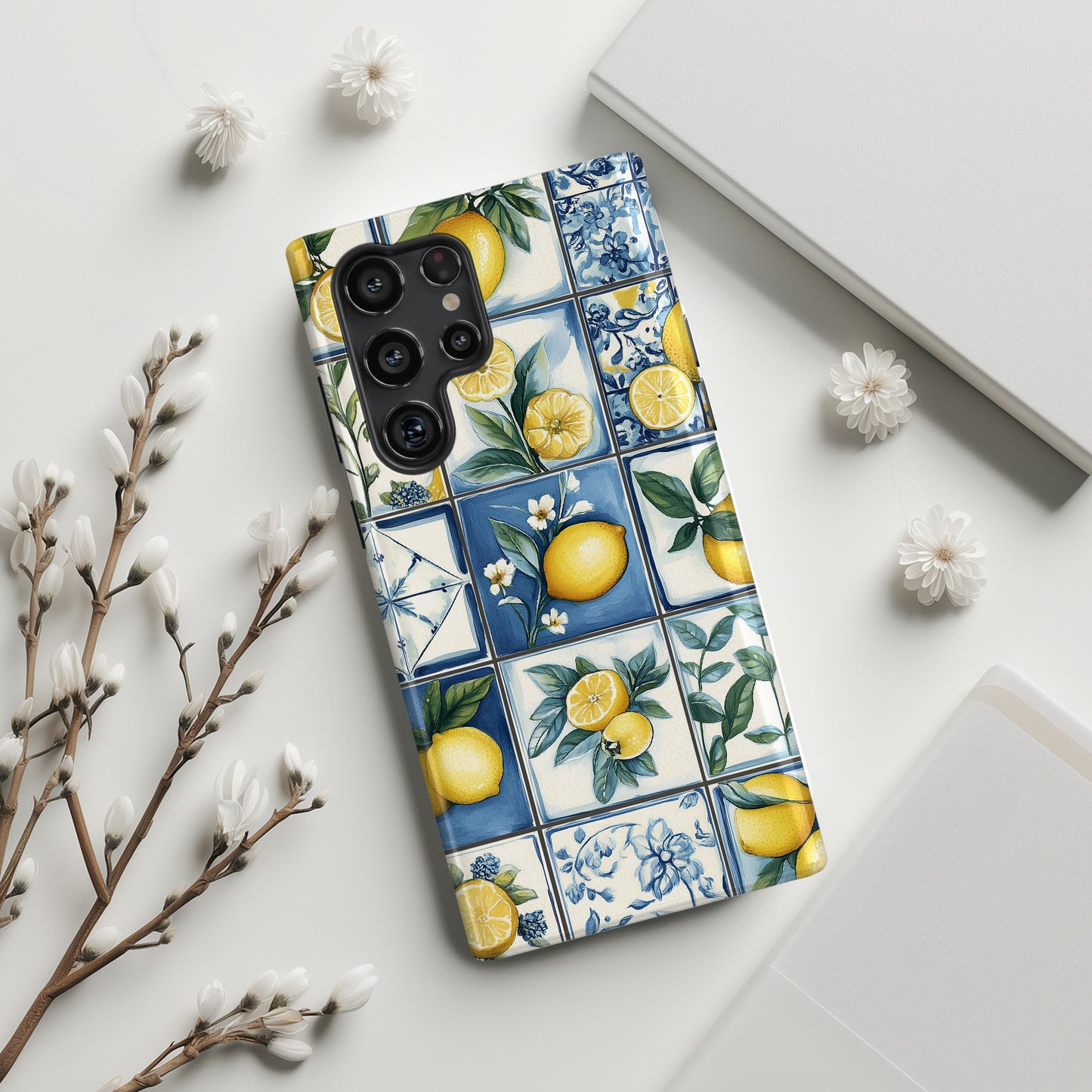 Lemon Azulejo Tiles Design Phone Case for Galaxy S series Phones