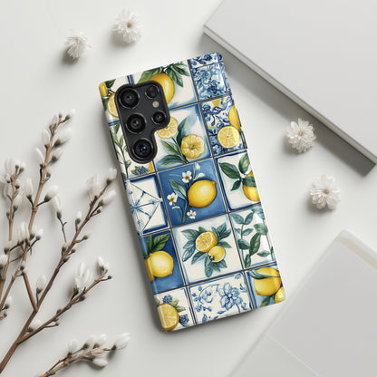 Lemon Azulejo Tiles Design Phone Case for Galaxy S series Phones