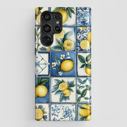 Lemon Azulejo Tiles Design Phone Case for Galaxy S series Phones