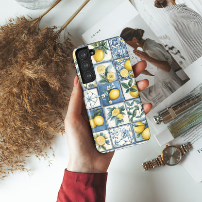 Lemon Azulejo Tiles Design Phone Case for Galaxy S series Phones