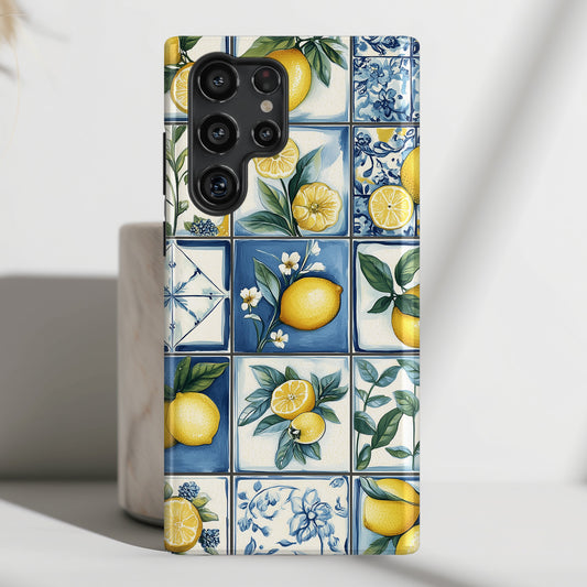 Lemon Azulejo Tiles Design Phone Case for Galaxy S series Phones