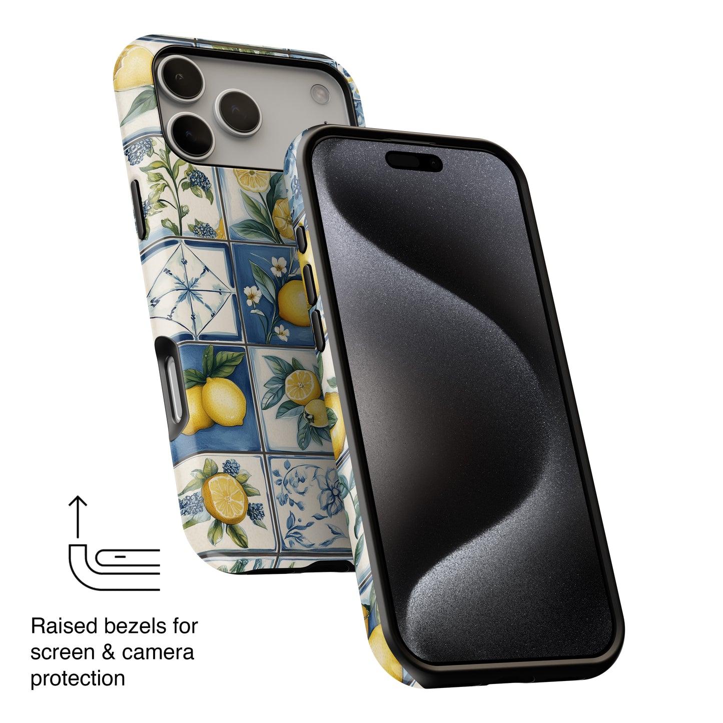 Lemon Azulejo Tiles Design iPhone Case