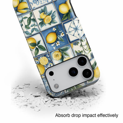 Lemon Azulejo Tiles Design iPhone Case