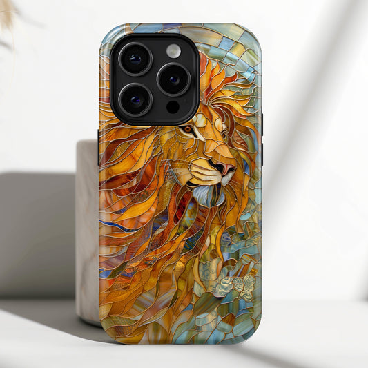 Lion Stained Glass Design iPhone Case