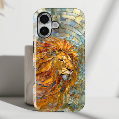 Lion Stained Glass Design iPhone Case