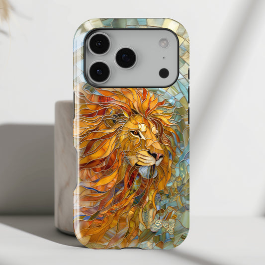 Lion Stained Glass Design iPhone Case