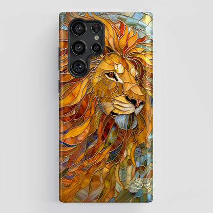 Lion Stained Glass Design Samsung Phone Case