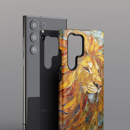 Lion Stained Glass Design Samsung Phone Case