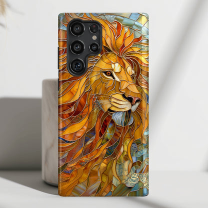 Lion Stained Glass Design Samsung Phone Case