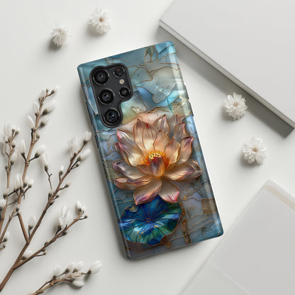 Lotus Flower Stained Glass Design Samsung Phone Case