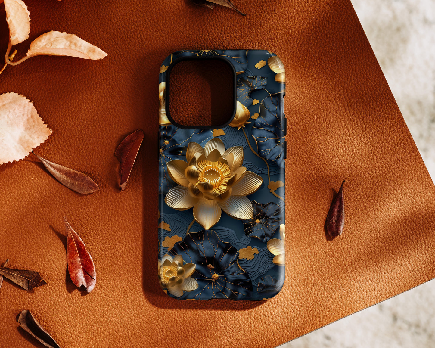 Luxury 3D Effect Lotus Design iPhone Case